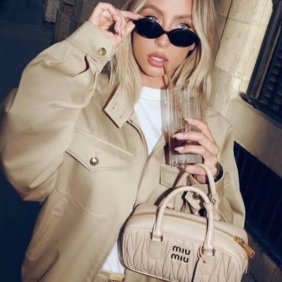 Miu Miu MU04ZS 1AB5S0 Oval Women Sunglasses - Black/Grey main image 16
